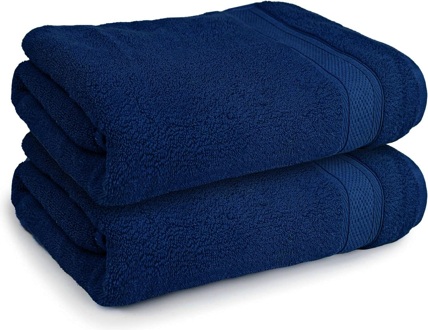 TEXTILESY Pack of 2 Large Bath Sheet Towel Set- 75 x 150 cm-500 cm-100% Cotton Bath Sheet Towels Quick Dry & Absorbent (Cotton, Royal Blue)