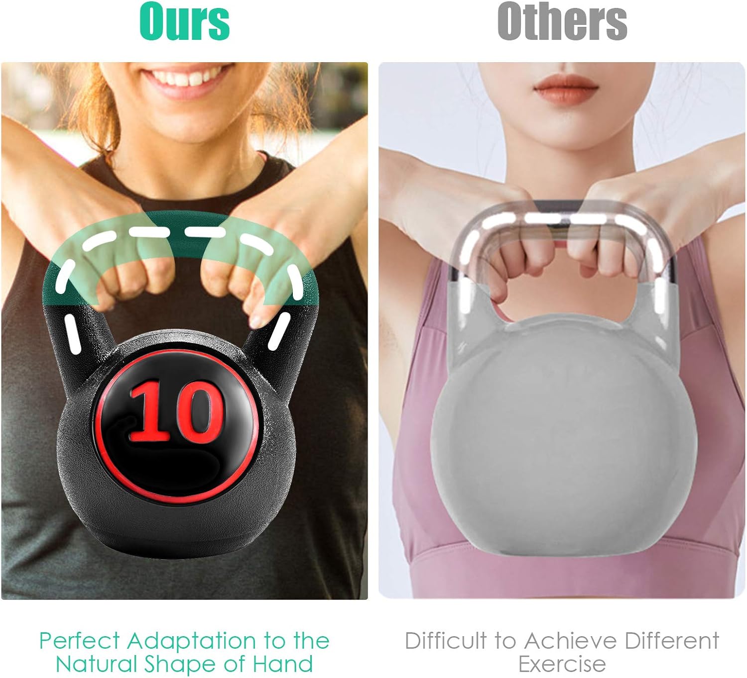 GYMAX Kettlebells, 3 Pcs Vinyl Coated Strength Training Kettlebells 5 lbs, 10 lbs, 15lbs Dumbbell Set for Push up, Grip, Swing, Deadlifts, Squats, Lifting, Get-ups Full Body Exercise Workout
