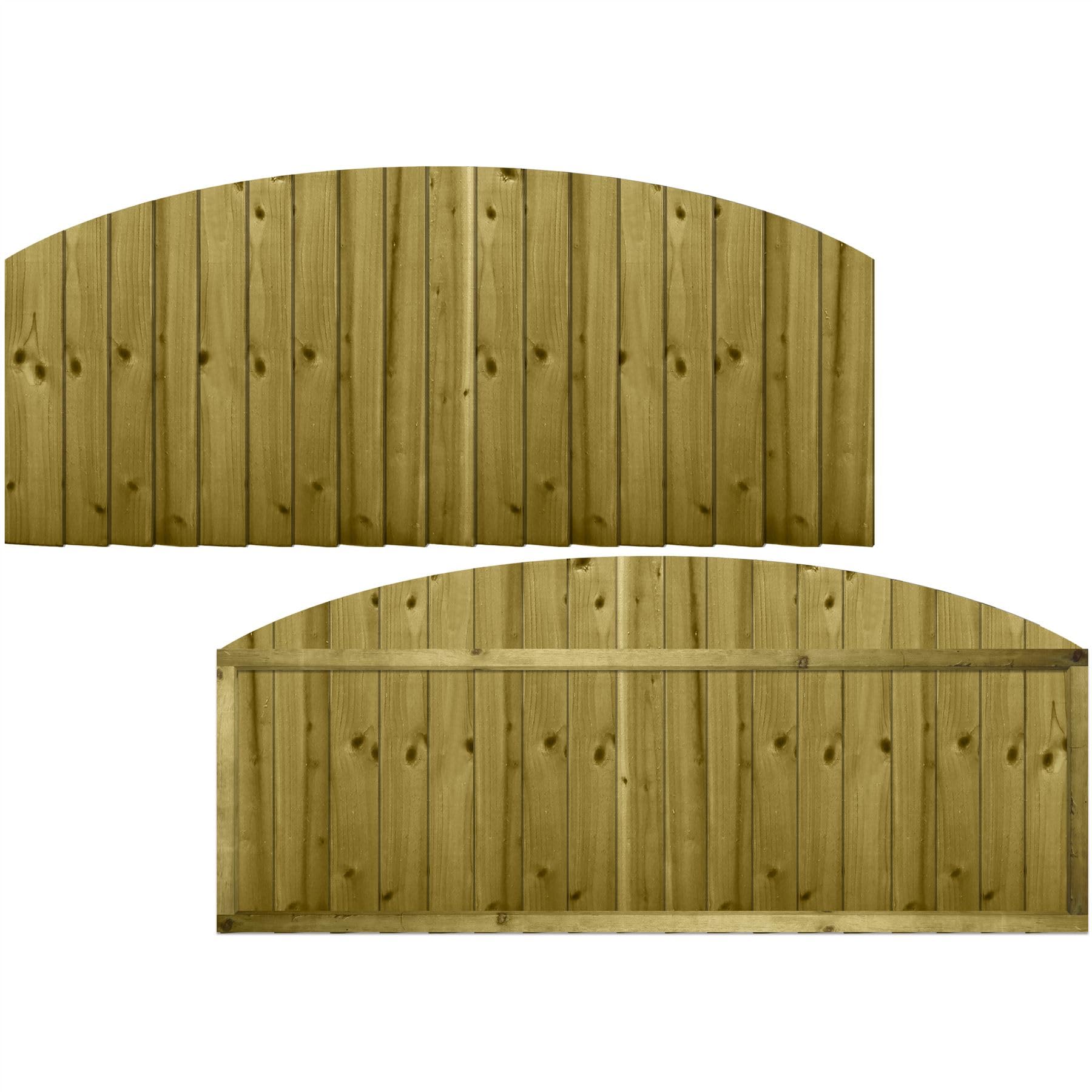 Premier Garden Supplies Pressure Treated (Tanalised) Dome Top Feather Edge Fence Panel, 6Ft X 2Ft Fully Framed Wooden Arch Topper Extension | Heavy Duty Treated Closeboard Fencing, Ideal For Any Garden Perimeter (Wide: 182Cm X High: 82Cm)