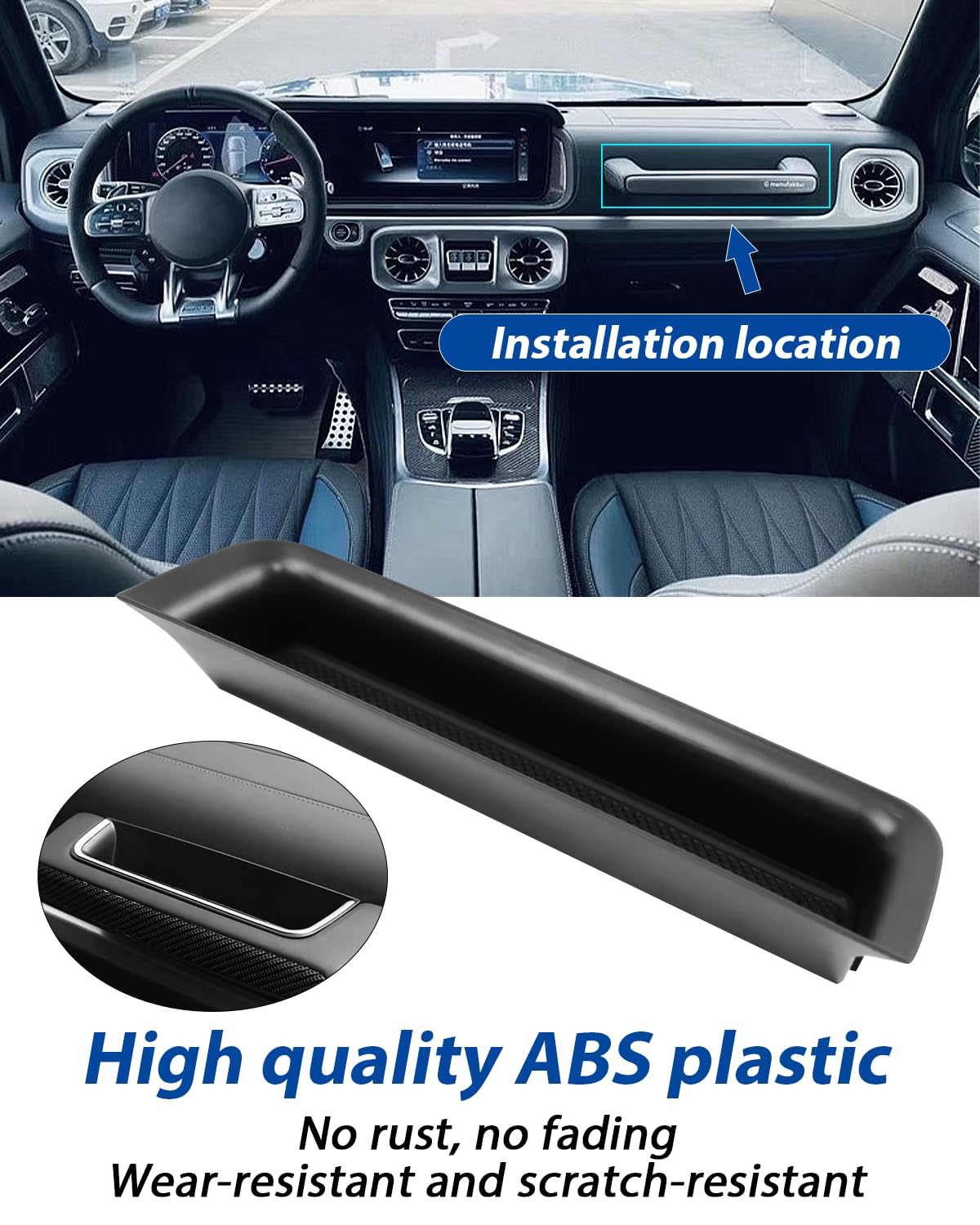 Beifahrer Ablagebox Griff Ablagebox Tablett Ablage Zubehör links Fahrer für Mercedes G Wagon W463A W464 G-Klasse G350D G400D G500 G550 G63 2019-2024