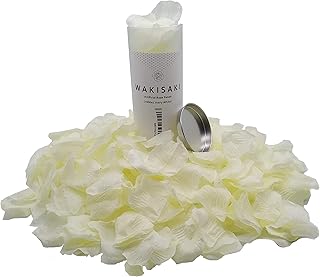 (Pre-Separated, Scented) Artificial Silk White Rose Petals for Romantic Night, Wedding Flower Girl, Event, Party, Valentine's Day Decoration (Ivory White,1000 pcs)