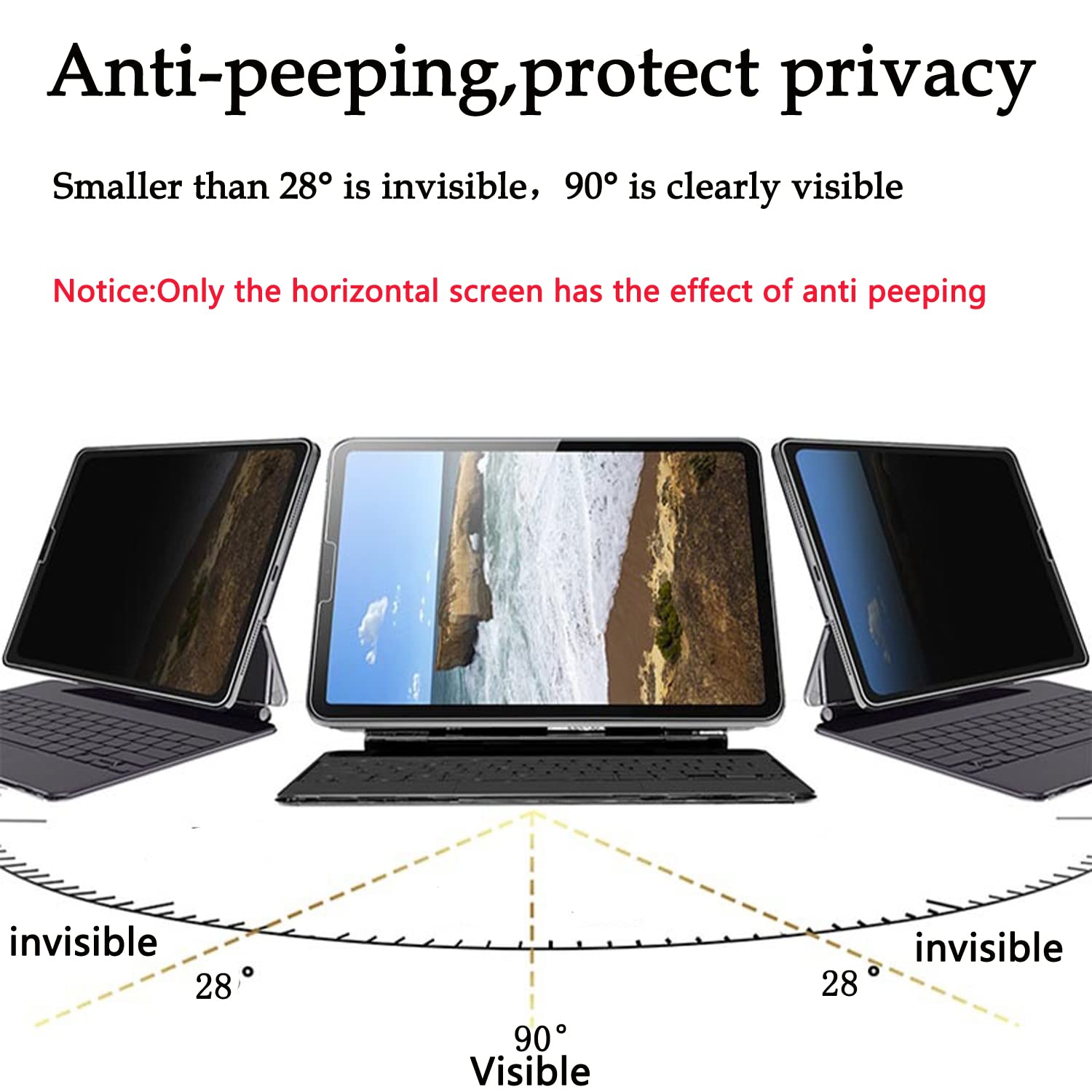 Protector de pantalla de privacidad para Surface Pro 7 Plus, Pro 7, Pro 6, Pro 5, Pro 4 de 12.3 pulgadas, protector de pantalla antiespía oscuro para Surface Pro 7+/7/6/5/4 de 12.3 pulgadas