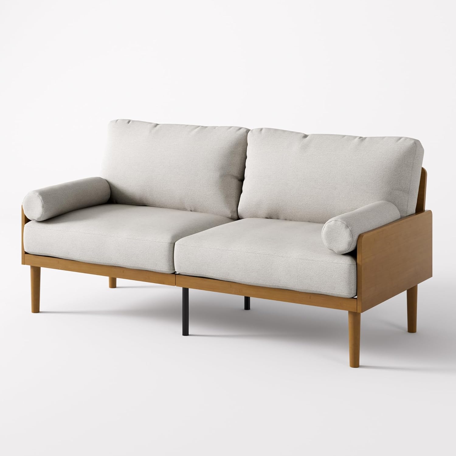 Zinus 68 Inch Sofa Denzel Bamboo Sofa Affordable Couch for Living Room, Office, and Play