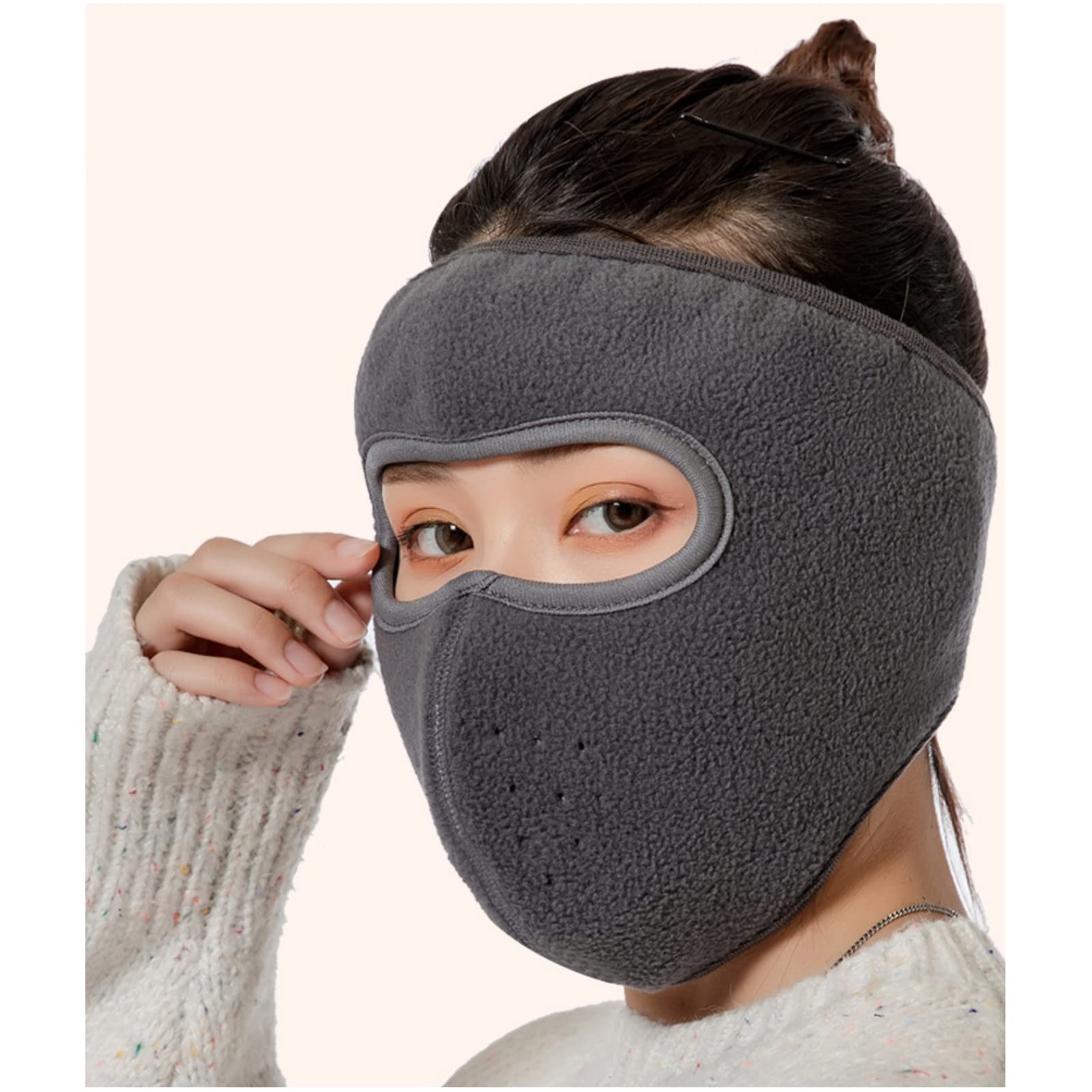 Hainew Masque d'hiver en polaire chaud, masque de cyclisme intégral pour temps froid, cagoule
