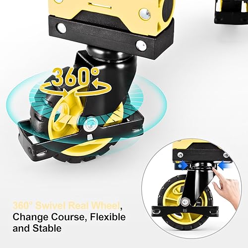 Miniatura 3 de Carro de mano plegable 2 en 1, carrito de mano plegable de 330 libras, carrito de mano plegable con mango retráctil y 4 ruedas de goma, carrito de