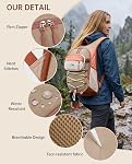 Women's 10L Hiking Backpack, 2-in-1 Day Bag with Detachable Pouch, 0.8lb Lightweight and Water Resistant for Travel, Outdoor Camping, Khaki