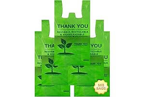 500 Count Recyclable Compostable Reusable 100% Biodegradable Bags | Green Eco Grocery Shopping