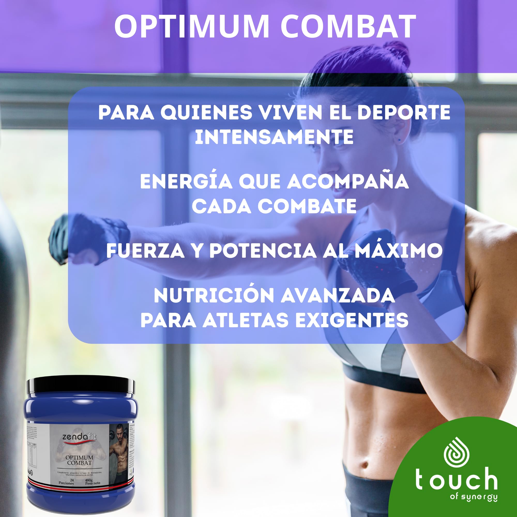 ZENDAFIT - Optimum Combat - 480 Gramos - Fórmula Inmunitaria con Vitamina C, Zinc, Equinácea y Propóleo - Refuerza las Defensas Naturales y la Salud Respiratoria