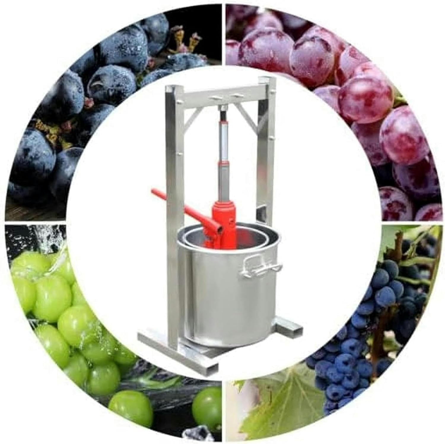 12L Fruit Wine Press Grape Crusher Juice Maker with Hydraulic Jack 304 Stainless Steel Fruit Press Cider for Wine, Cider, Vegetables Making Fruit Crusher~/