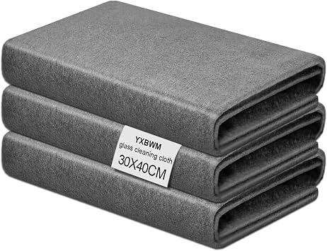 3-Pack Magic Cleaning Cloths - Reusable Glass Cleaning Rag, Super Soft Premium Streak Free Washable Cloth Duster for Car Detailing, Windows & Mirrors 30 x 40 cm
