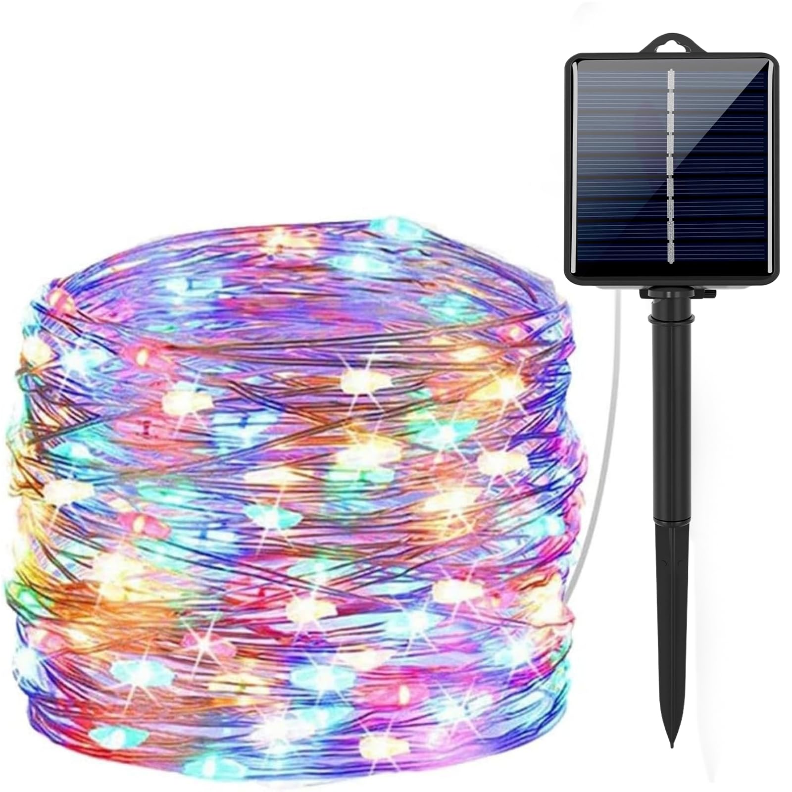 【2025新登場】ソーラー LED ストリングライト イルミネーションライト 200LED電球 22M IP65防水 8点灯モード 夜間自動点灯 点灯20時間以上 インジケーター搭載 電源オフでも充電可能 キャンプ用 フェアリーライト 屋外 ガーランドライト クリスマス/ハロウィン/パーティー/バレンタインデー/新年/祝日/結婚式/学園祭 室外/室内/庭対応 飾りライト