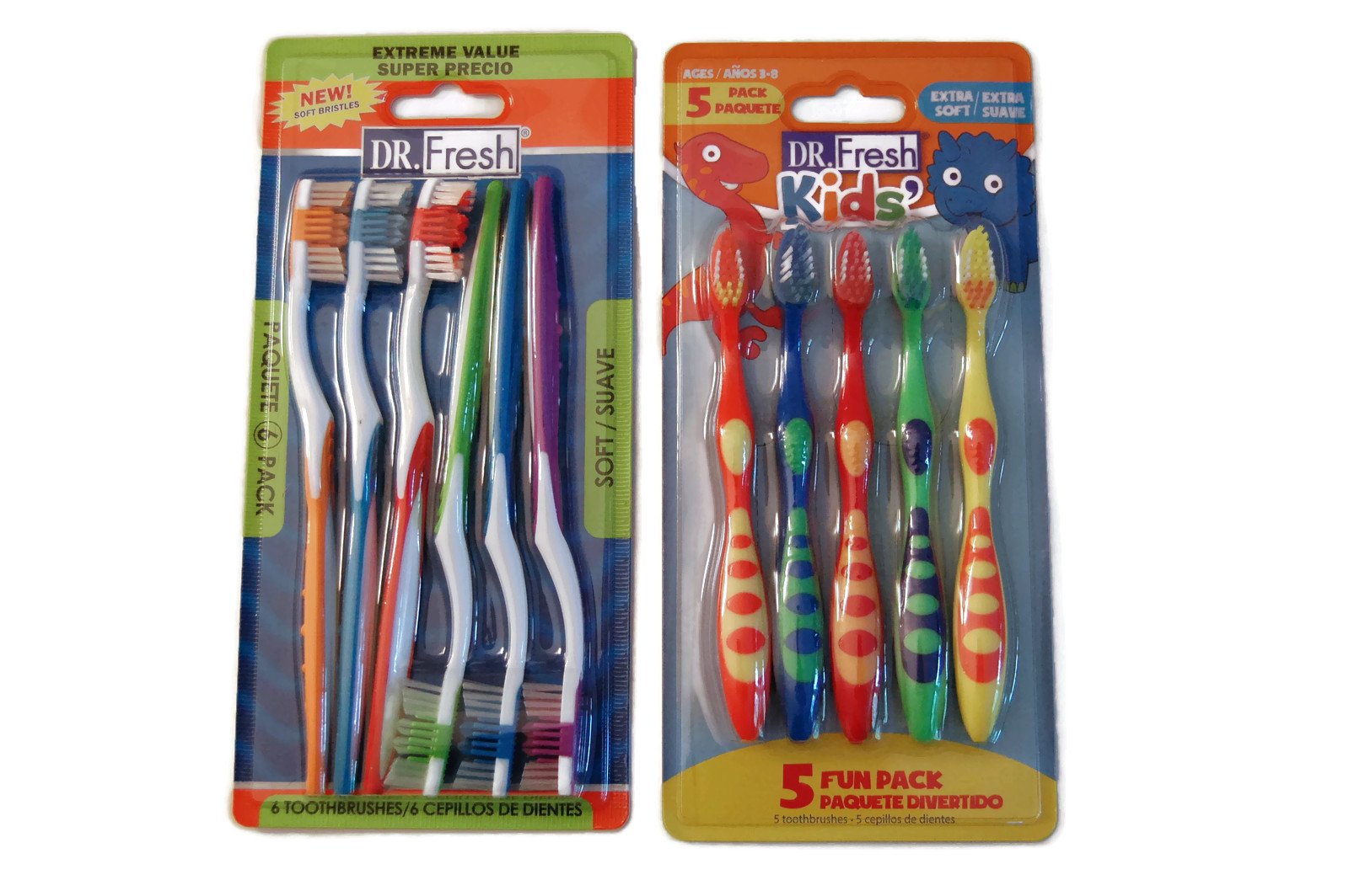 Dr. Freshfamily pack toothbrushes-5 kids and 6 adults