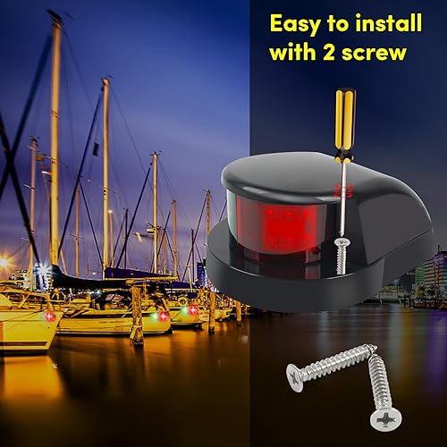 Miniatura 5 de Luz de navegación para barcos, luces de navegación marina, luces de navegación LED para barcos, arco y popa perfectas para pontón, barcos de pesca