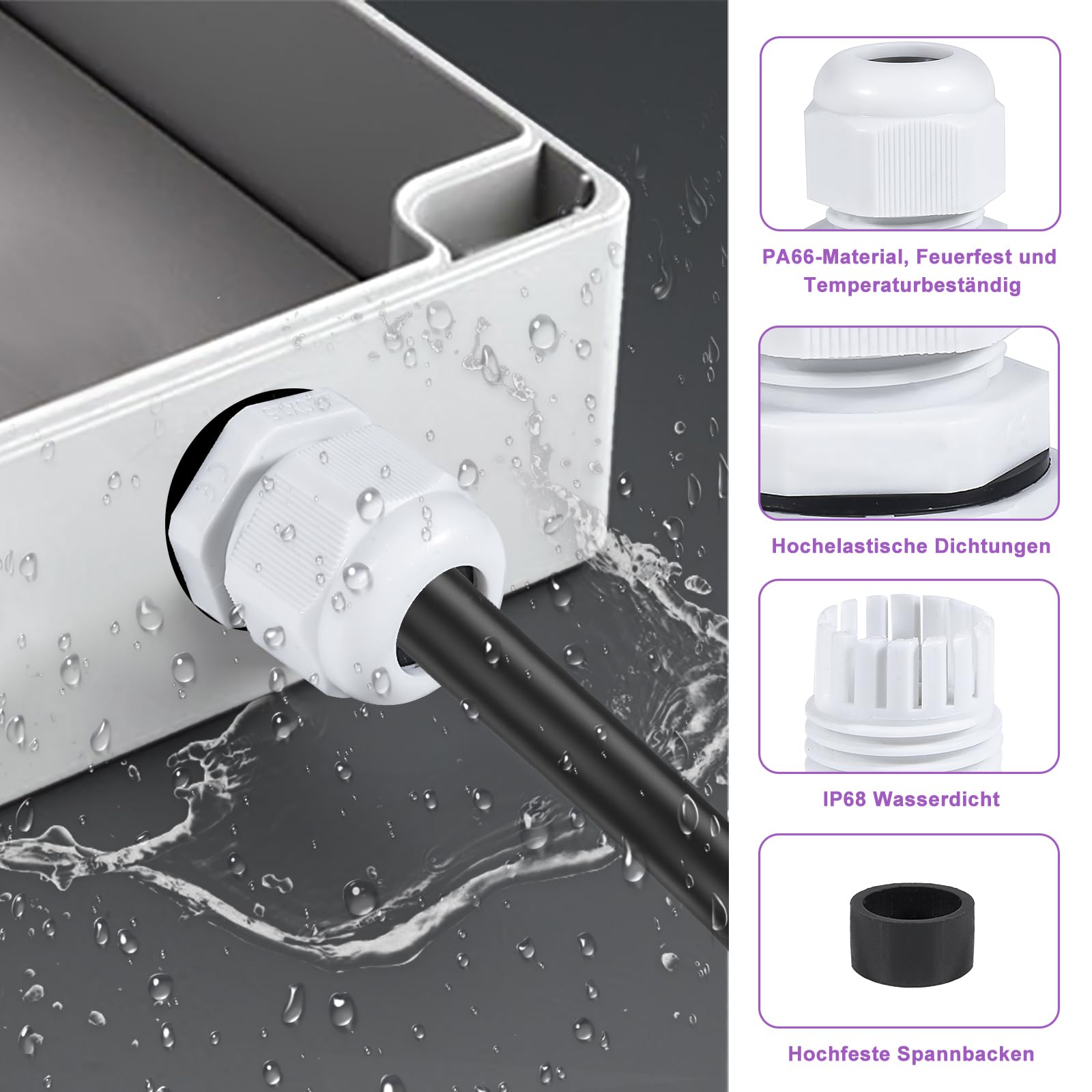 Prensaestopas Impermeable IP68 46 Piezas M12 M16 M20 M25 M32 Glándulas de Cable Ajustables