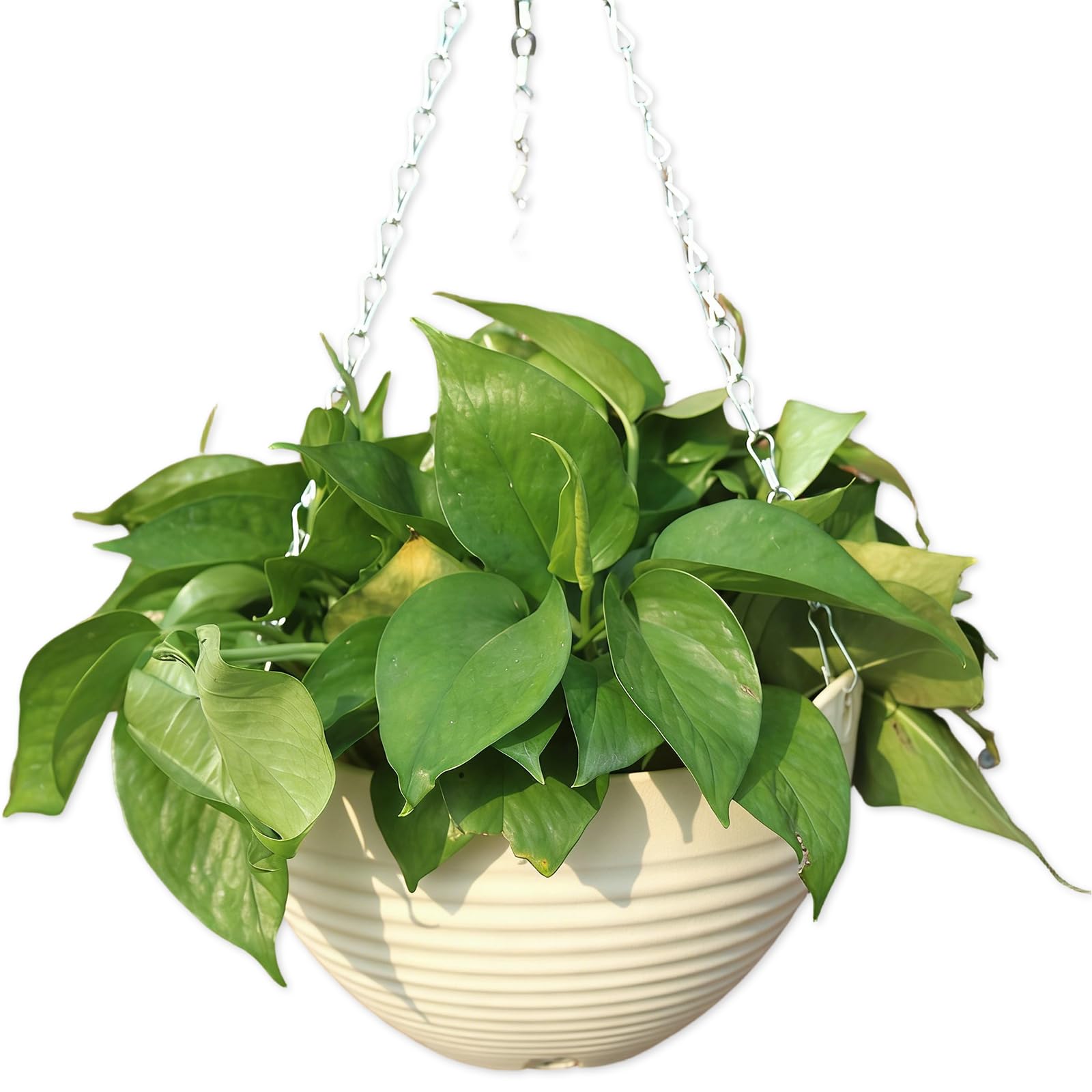 LUCKGONI Hydroponic Flower Container Imitation Resin Weaving Hanging Wall Flower Basket Garden Plant Planting Decoration