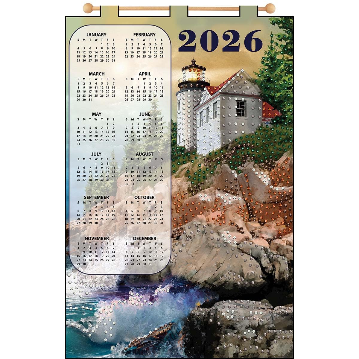 Design Works White Lighthouse Calendar Felt & Sequin Kit