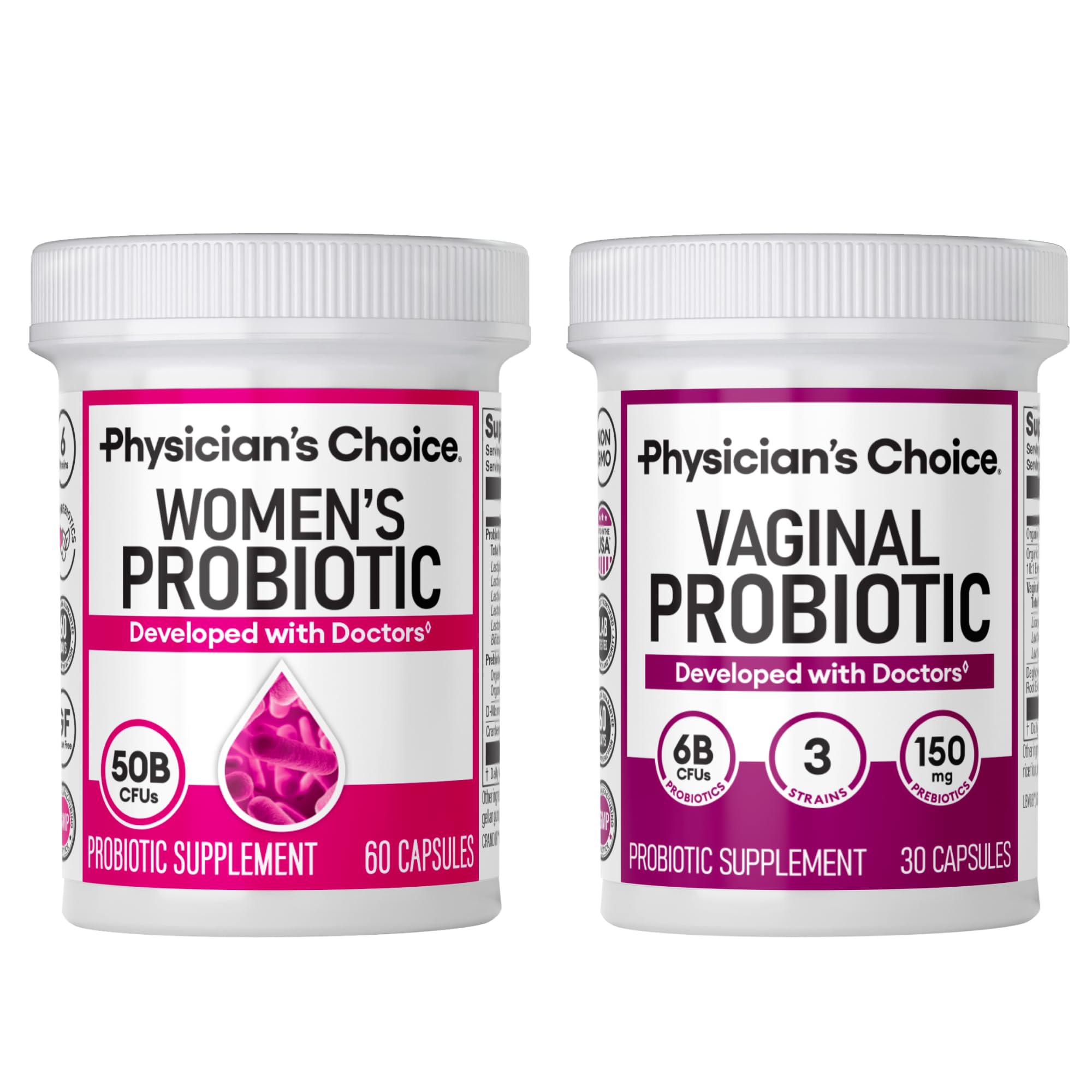 Physician's CHOICE Feminine Power Duo Bundle - Vaginal Probiotic 30ct + Womens Probiotic 60ct