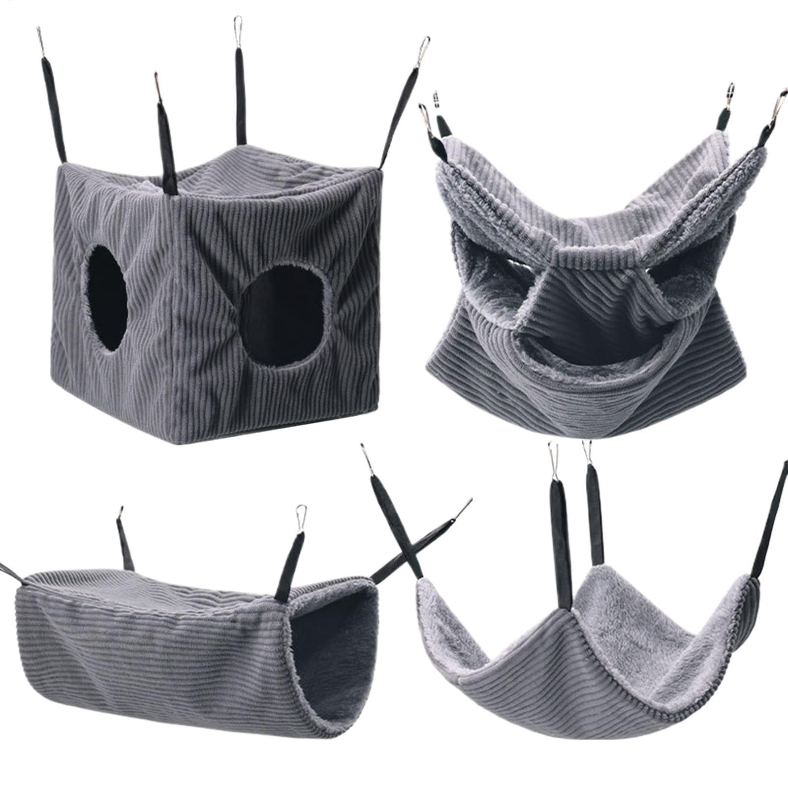 Frettchen-Hängematte für Käfig, warm, Plüsch, weich, Tunnel, Schlafbett