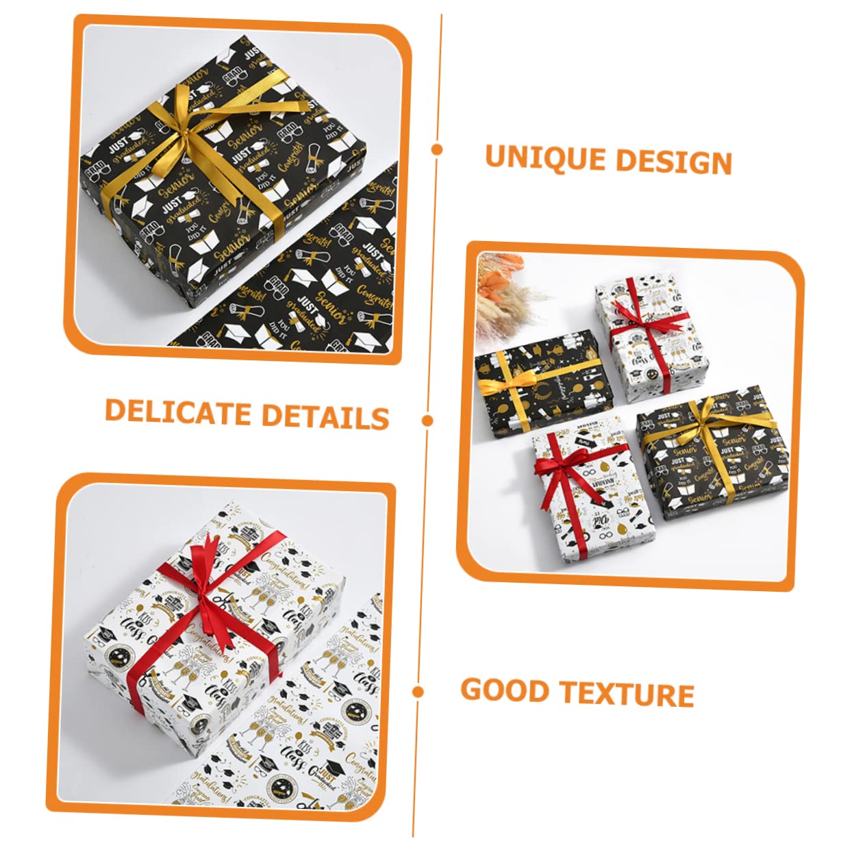 Healeved 24blätter Graduation Wrapping Paper Trophy Scroll Geschenkpapier Für Abschlussfeiern Für Diy Bastelprojekte Und