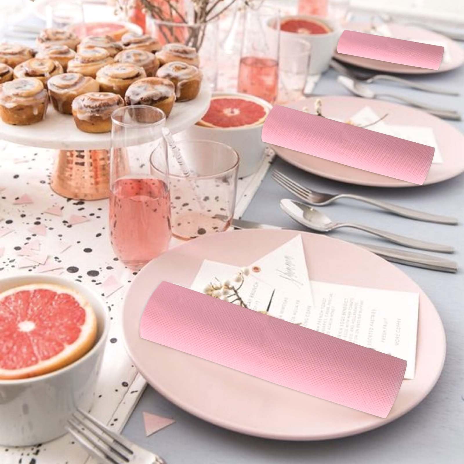 120 Tovaglioli Di Carta Rosa E Arancione 12,7x12,7 Cm - Per Cocktail, Feste Tequila Sunrise, Addio Al Nubilato, Compleanni, Baby Shower