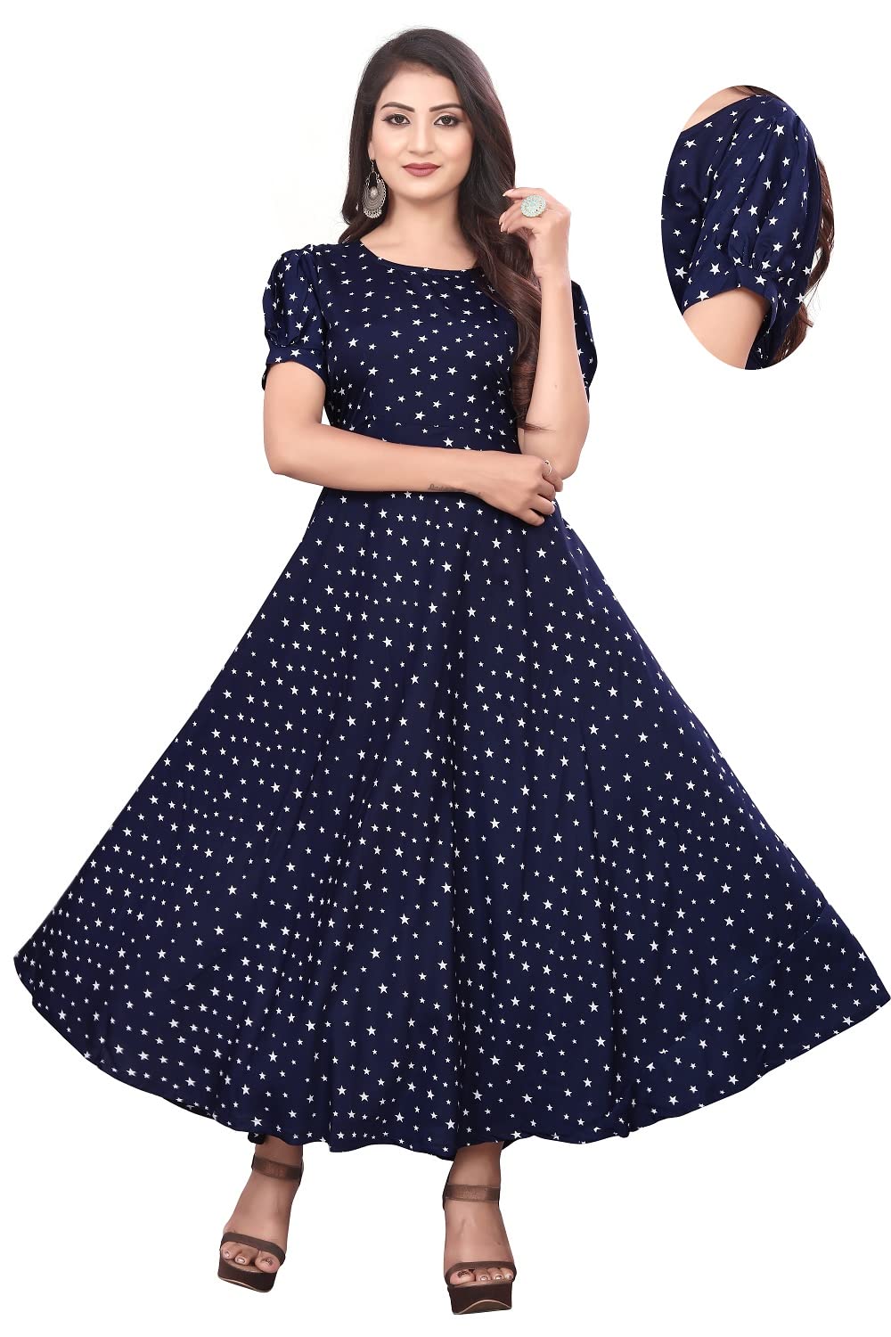 QENANew Aline Maxi Dress for Womens Regular Casual WEAR