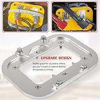 Vista 4 de Billet Aluminum Battery Pallet - Trunk Battery Hold Down Bracket Perfectly Compatible with Racing Trunk Optima Batteries Tray Blue Yellow Red Top