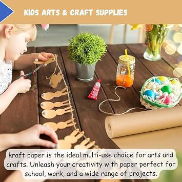 SMART BUYS Kraft Paper RollDIY Kraft Paper Roll - Brown Paper, 400mm x 30m - Perfect for Gift Wrapping, Packaging, Kraft, Birthday, Christmas, Mothers Day for Home & Industrial Use (Brown, 01 Roll)