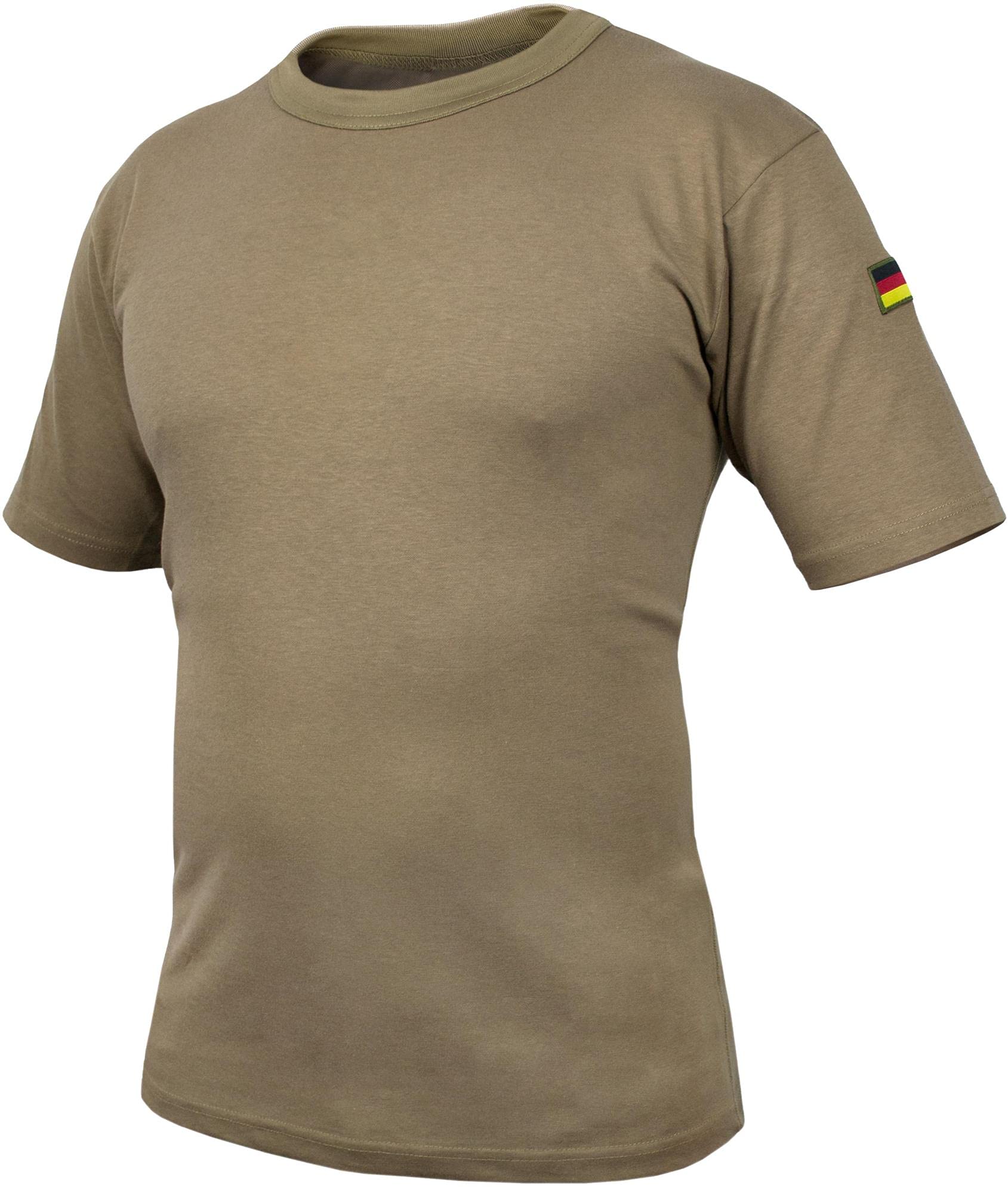 Bundeswehr Tropen T-Shirt BW Tropenhemd Unterhemd mit Deutschlandfahnen nach TL BDU Tactical Kurzarm Kampfshirt - OHNE Brustpatch