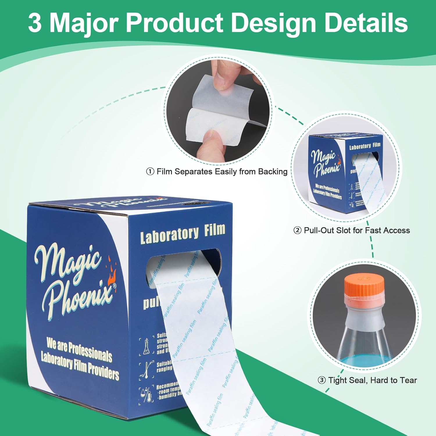 PM992 Upgrade Model – Lab Sealing Film, Plastic Film｜Paraffin Film｜2″×197′ (5cm×60m) Self‑Sealing Lab Plastic Film for Petri Dish, Cryogenic Storage, Labware Protection, Plant Grafting (BM-PSF-995)