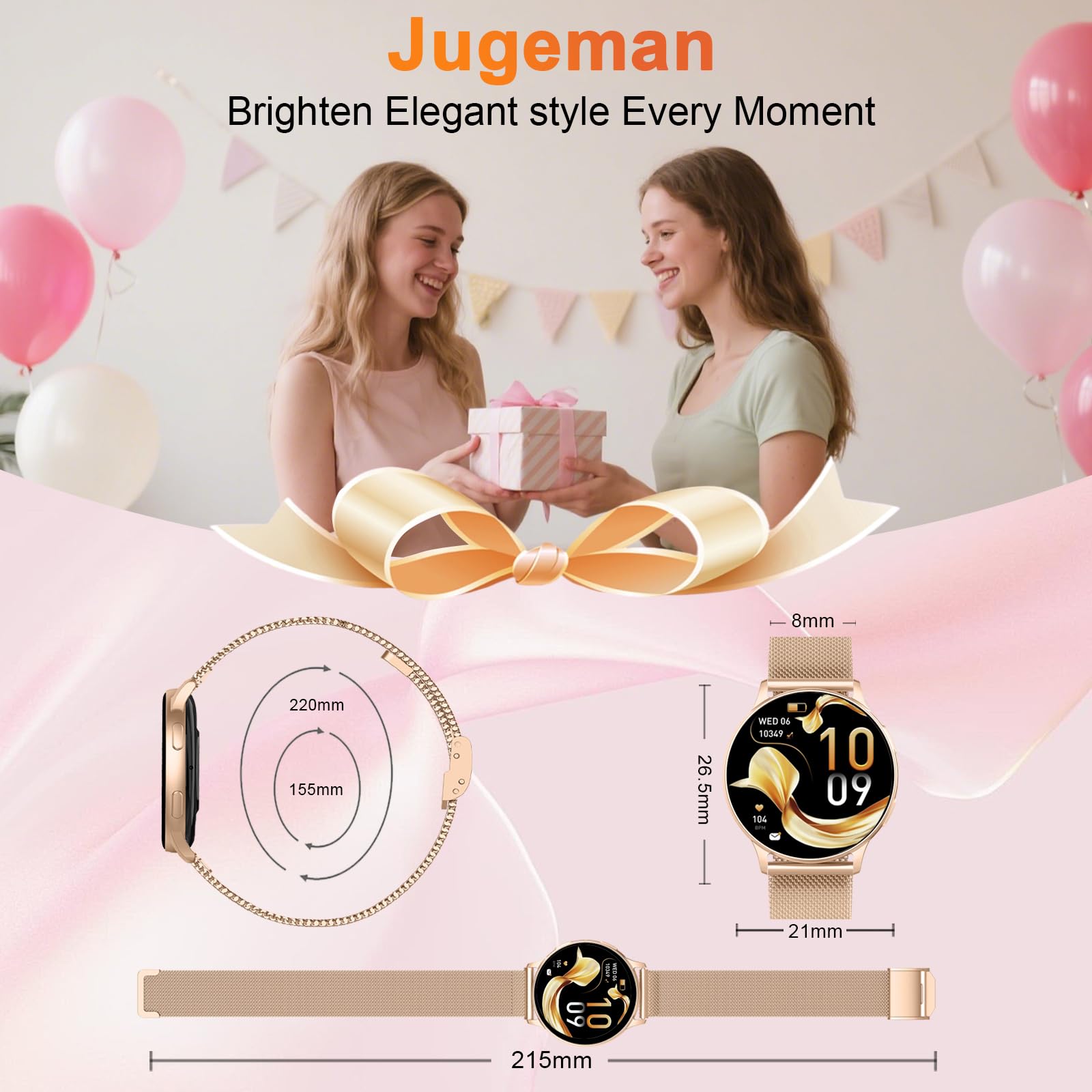 Montre Connectée Femme Appel Bluetooth 1.32" Smartwatch Fréquence Cardiaque SpO2 Sommeil 120+ Modes Sport IP68 Étanche Fitness Podomètre Compatible Android iOS