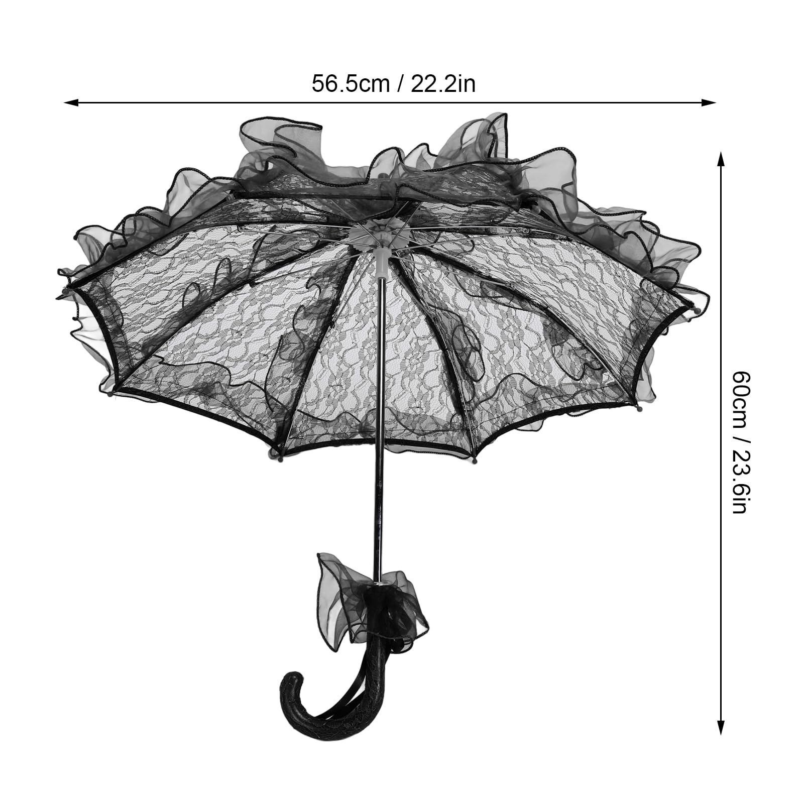 Parapluie Parasol en Dentelle, 23,6 X 22,2 Pouces, Accessoire de Photographie, Parapluie en Dentelle Fait à la Main pour Mariages, Fêtes, Séances de Photographie