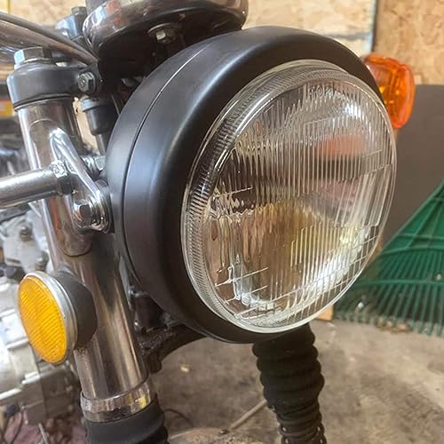 Miniatura 5 de 5.75 5 34 pulgadas negro LED carcasa para faros delanteros de motocicleta compatible con Honda Shadow Yamaha Cafe Racer Bobber Cruiser Suzuki