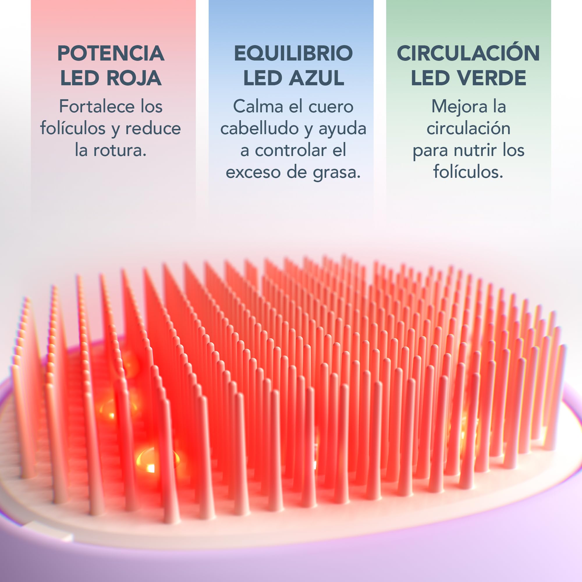 FOREO FLIP Play Advanced LED Light Hairbrush - Multi-Functional 3-in-1 Hair & Scalp Tool with Red, Blue & Green Light Modes – Designed to Support Scalp and Hair Appearance - I Lilac You!