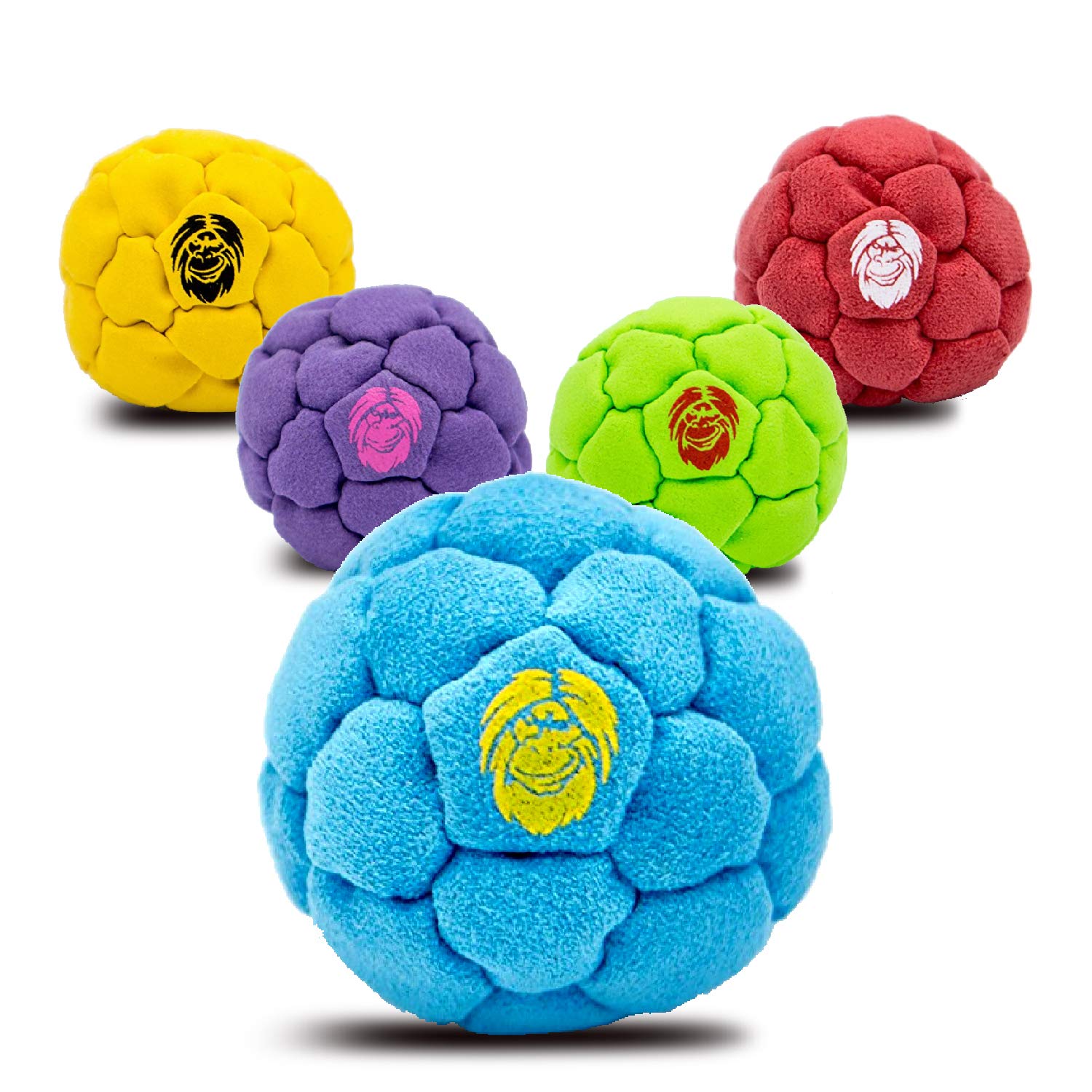 Hacky Sack and Footbag | No-Bust Stitching for Hard Kicking | 32 Panel Symmetry for Balance Tricks and Stalling | Professionally Hand-Stitched with Suede Material