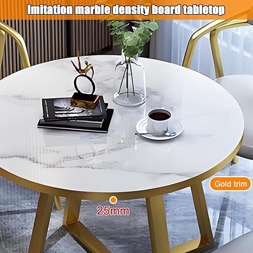 Miniatura 3 de YVYKFZD Mesa de club para sala de recepción de oficina, mesa de conferencias redonda simple para 4, mesa de café, juego de mesa de comedor de Gris