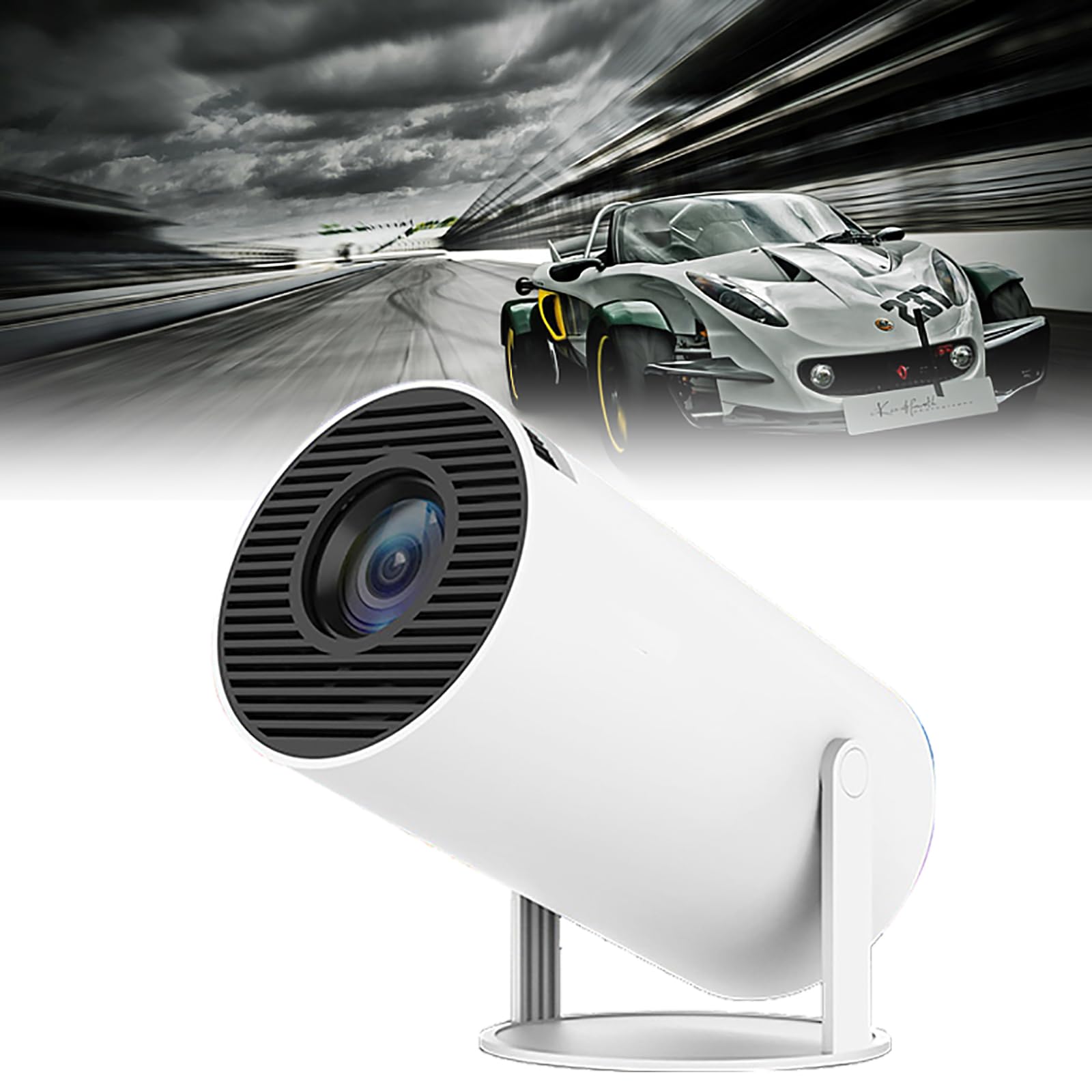 Electron Genius Zone Projector, 4K WiFi Mini Portable Projector with Auto Keystone Correction, 2.4/5G Dual-Band WiFi, Bluetooth, White