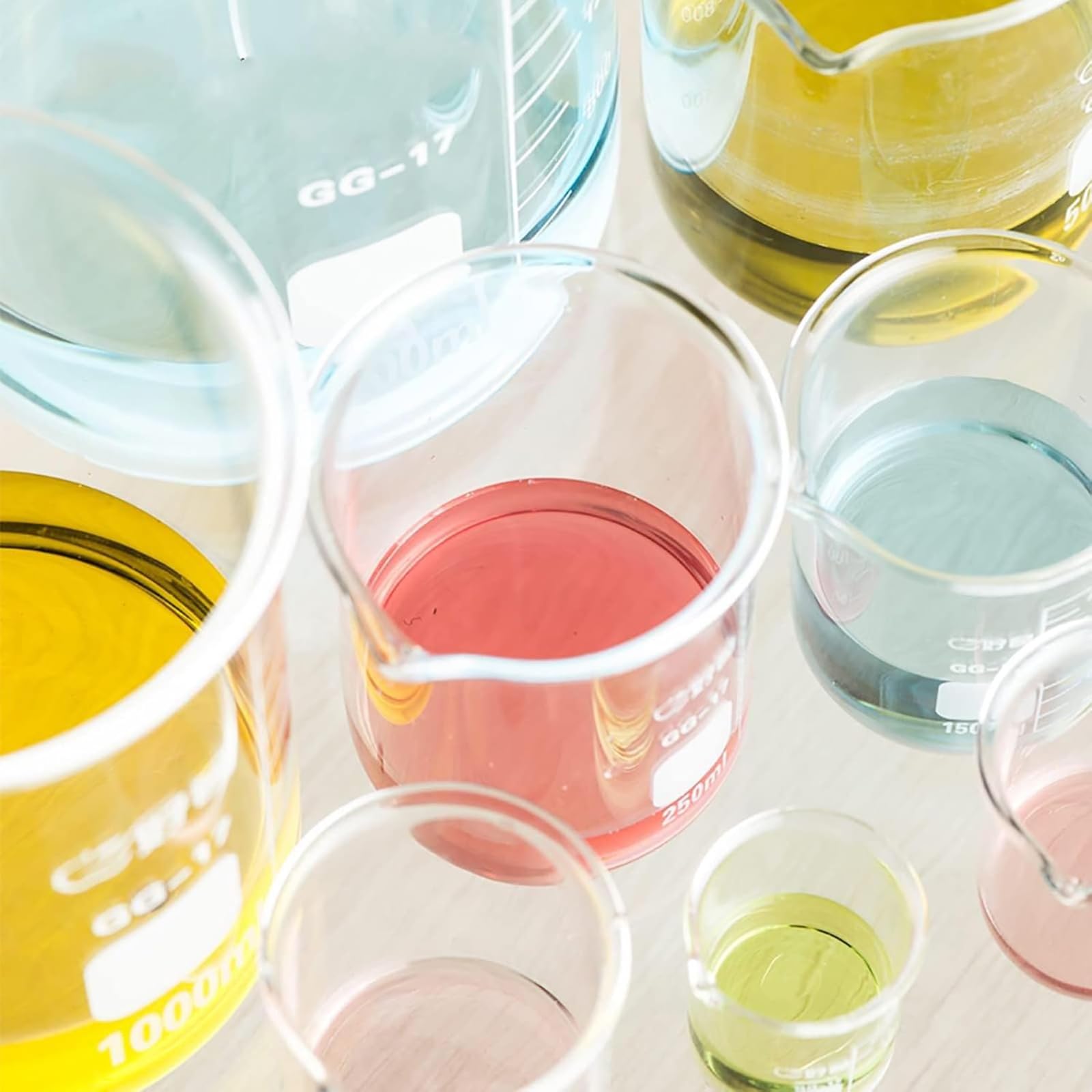 Becher Graduato in Vetro Borosilicato, Becher Graduato in Vetro, 2000-10000 Ml Opzionale, Tacca di Versamento, con Misurino Graduato, per Laboratorio,2000ml