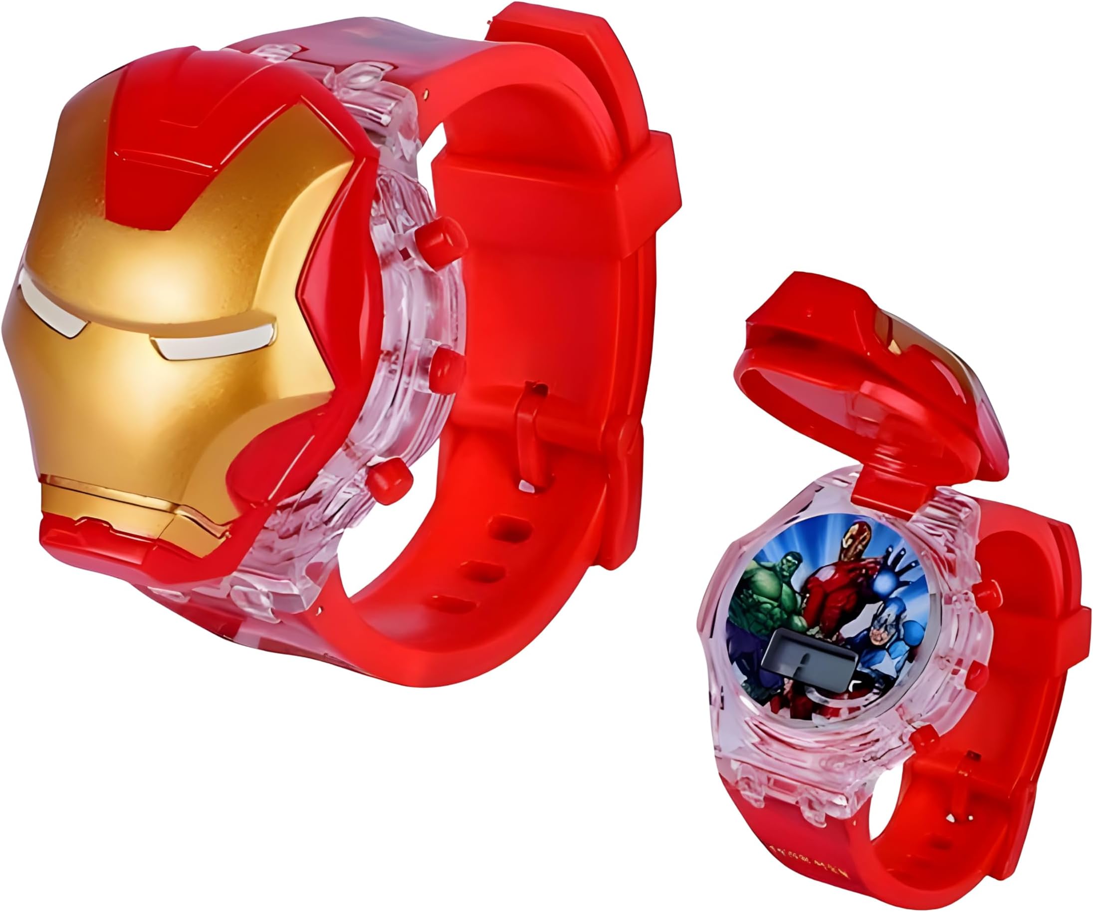 ALNA-TURA Catoon Digital LED Watch For Kids Boys| Flip Open Dial with Superhero Design, LED Time Display, Adjustable Strap With Light & Music, Watch For Boys, Gifts For Kids, Age 3 to 10