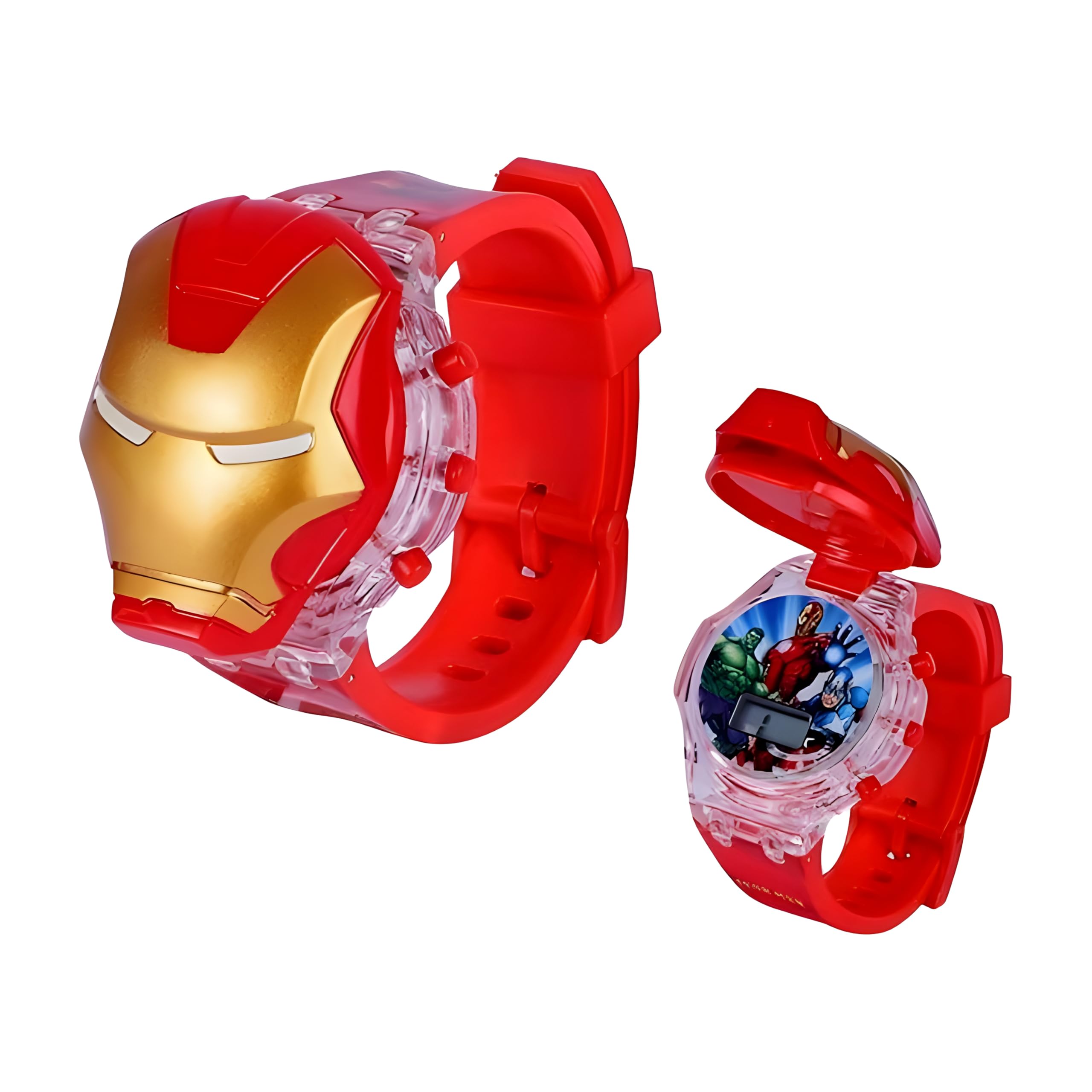 ALNA-TURA Catoon Digital LED Watch For Kids Boys| Flip Open Dial with Superhero Design, LED Time Display, Adjustable Strap With Light & Music, Watch For Boys, Gifts For Kids, Age 3 to 10