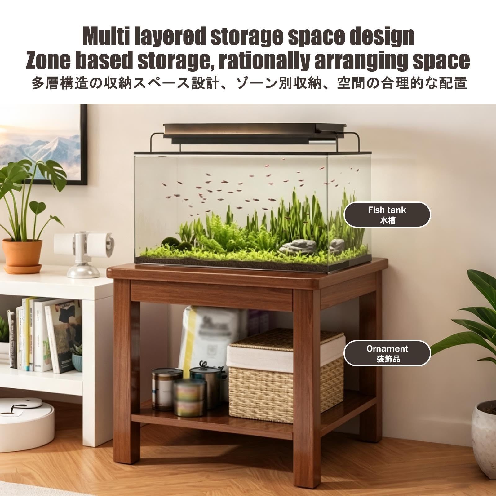 Mobile per Acquario, Base per Acquari, con Spazio di Archiviazione