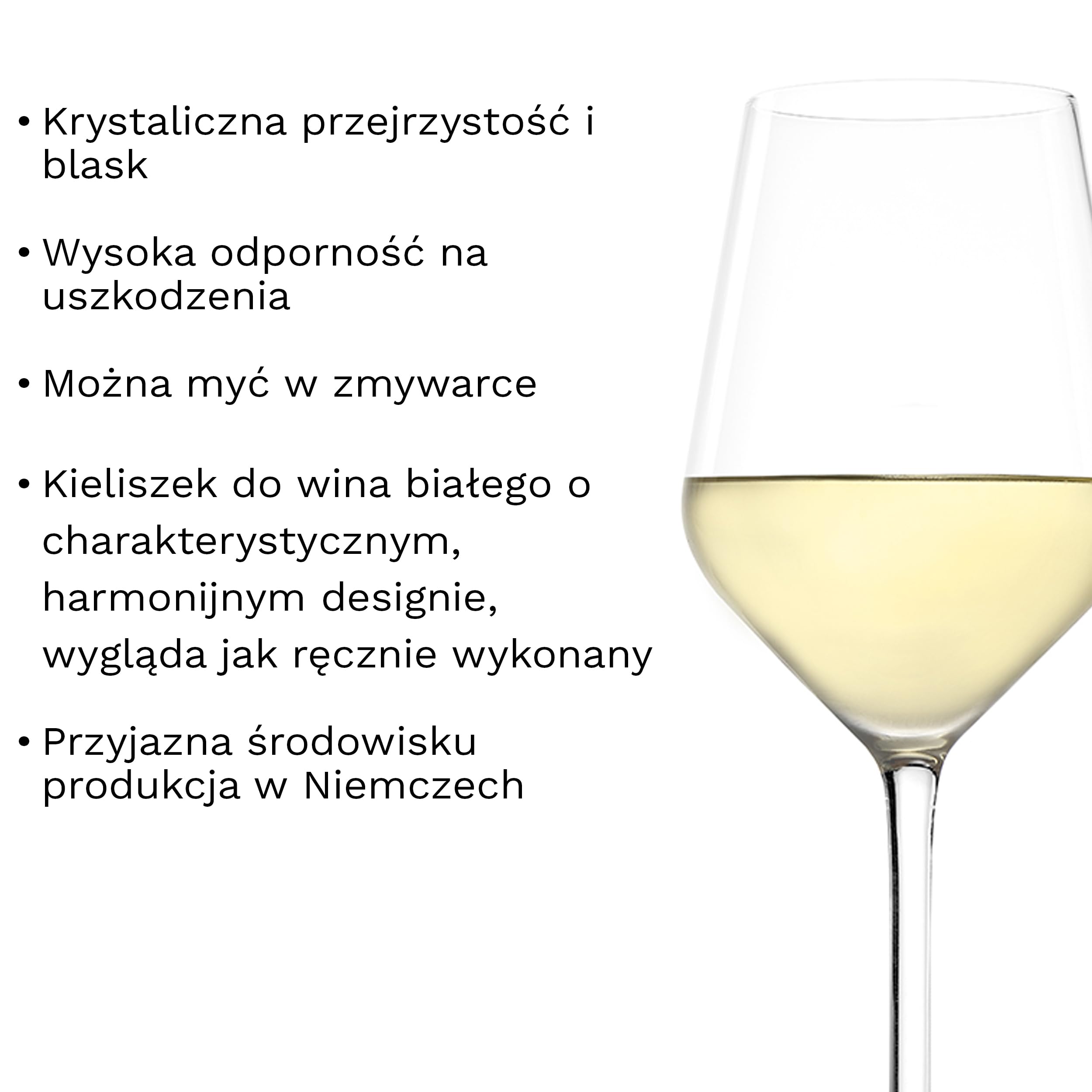 Stölzle Lausitz Kieliszki do Wina Białego Revolution Zestaw 6 sztuk, 365 ml – Kieliszki do Ciężkich Win Białych & Średnich Czerwonych – Kryształ – Można Myć w Zmywarce & Made in Germany