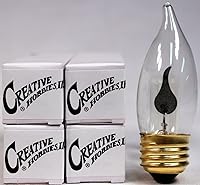 Vista 2 de Creative Hobbies® Bombilla de Luz con Llama Parpadeante 10J - Forma de llama, base estándar E26, brillo naranja parpadeante - Caja de 5 bombillas