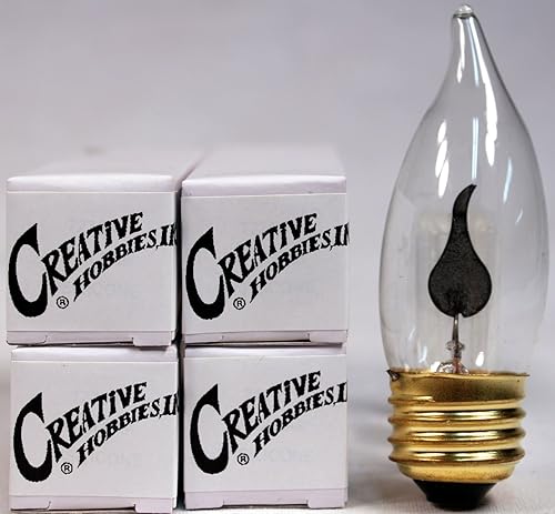 Miniatura 3 de Creative Hobbies® Bombilla de llama parpadeante de 3 W, en forma de llama, brillo naranja parpadeante para un ambiente único, base estándar E26,