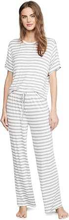 Honeydew Intimates Womens All American Pajama Set, Ivory Stripe, XXS