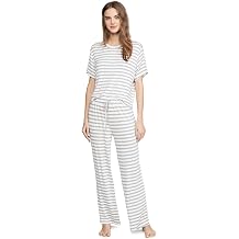 Honeydew Intimates Womens All American Pajama Set, Ivory Stripe, M