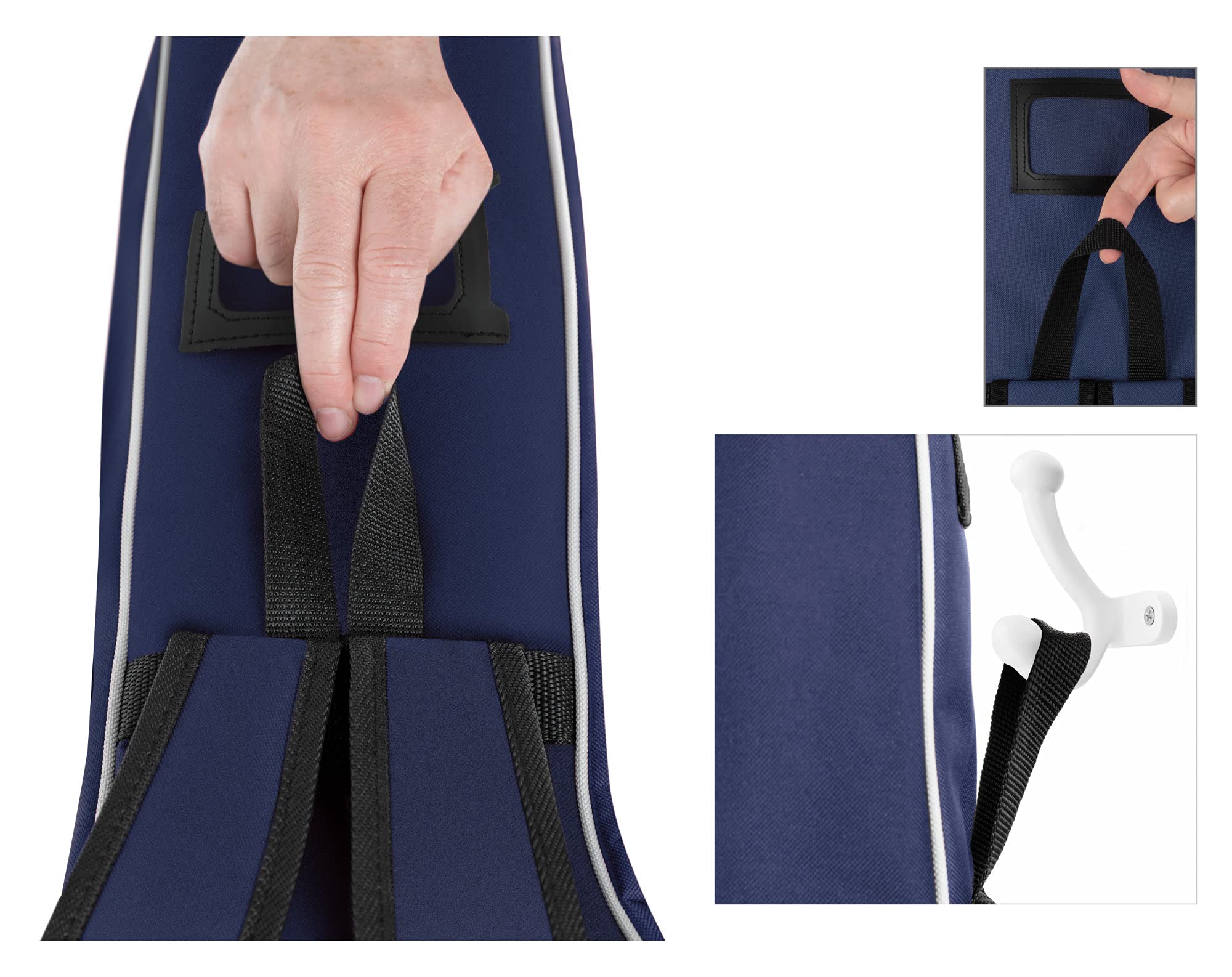 ROCKTILE Custodia Per Chitarra Classica 1/2 (gigbag imbottito, imbracatura zaino, 2 tasche esterne) blu