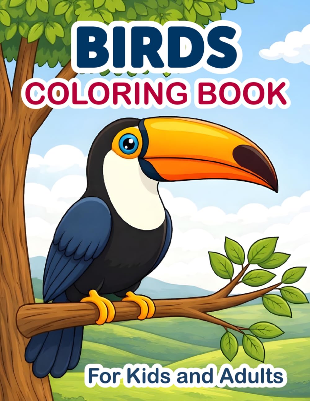Birds Coloring Book For Kids and Adults