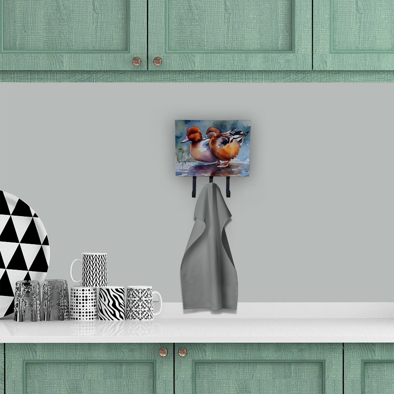 Caroline's Treasures Redhead Duck Leash or Key Holder Wall Hooks, Key Hooks Holder, Coat Rack Wall Mount, Coat Hooks, Hooks for Hanging Keys, Towels, Aprons, Leashes