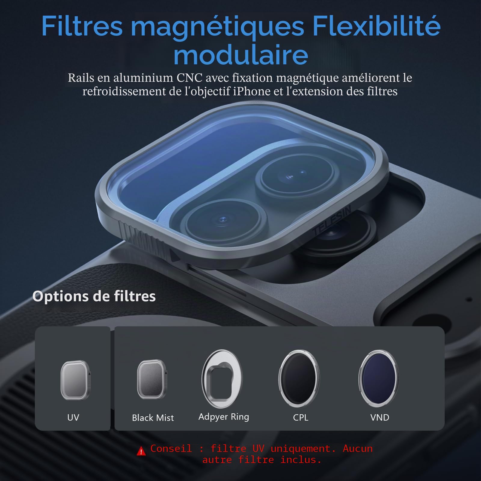 Master Grip Kit pour iPhone 17 Pro,Smartphone Handle Grip avec Chargeur,Intégrée 3200 mAh Batterie, Lumière Phone Magnétique, UV Filtre pour iPhone 17 Pro Creator Kit pour Selfies/Photographie/vidéo