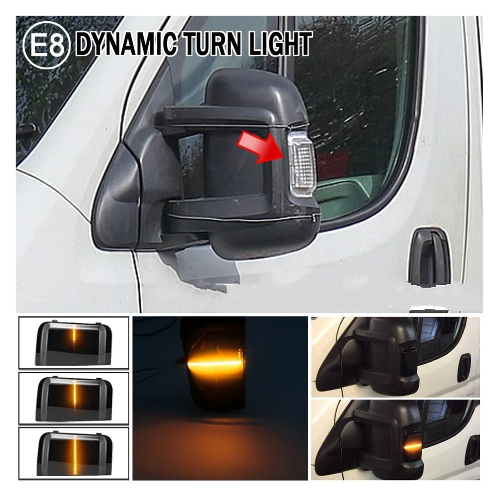 Cache Clignotant LED Pour Rétroviseur Citroën Jumper 2006-2018 – Gauche Ou Droite – Améliore La Visibilité Et Le Style - 10